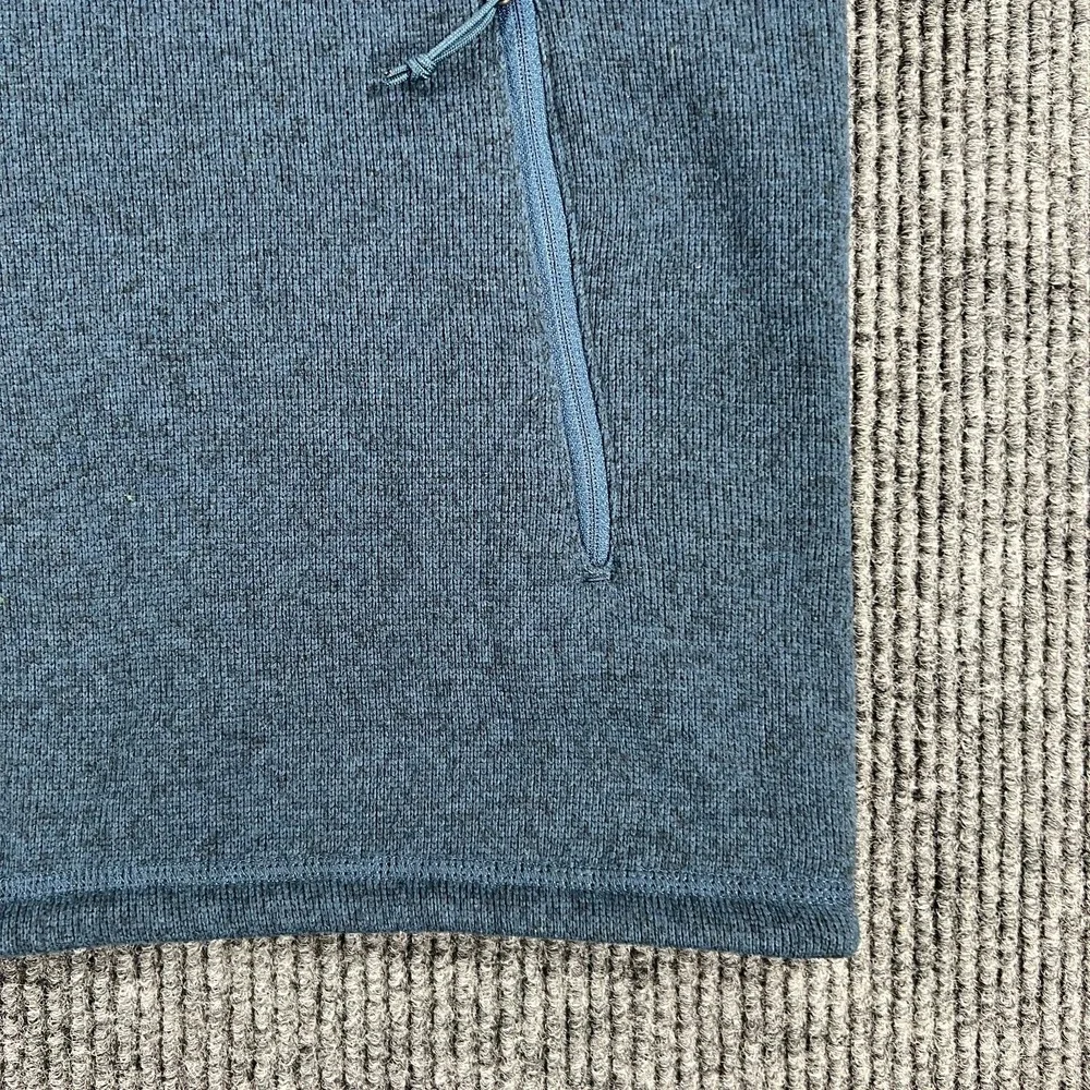 The North Face Sweatshirt Mens Large Blue Sleeveless Full Zip Mock Neck Fleece